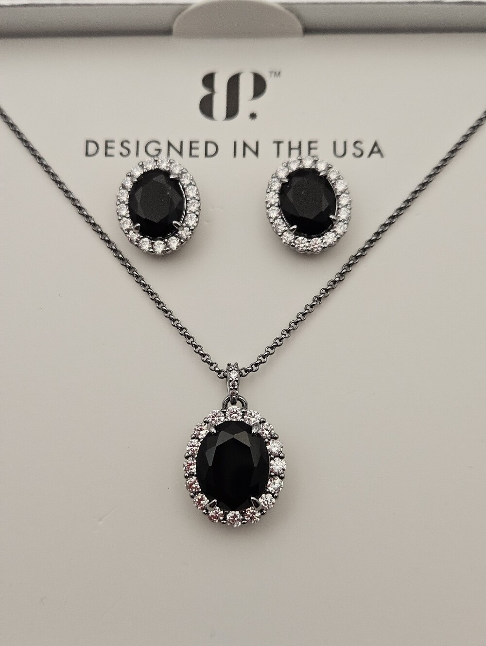 Bomb Party SE89530 "The 2424 Set" Black Onyx Cubic Zirconia